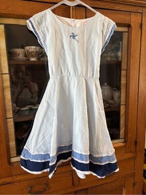 Well Dressed Wolf Light Blue Dress with Navy Trim